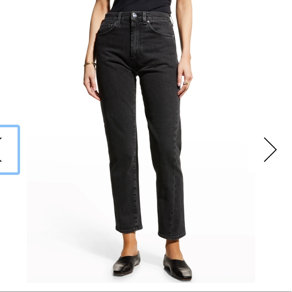 Toteme Twisted Seam Denim Jeans Straight Leg Black Gray